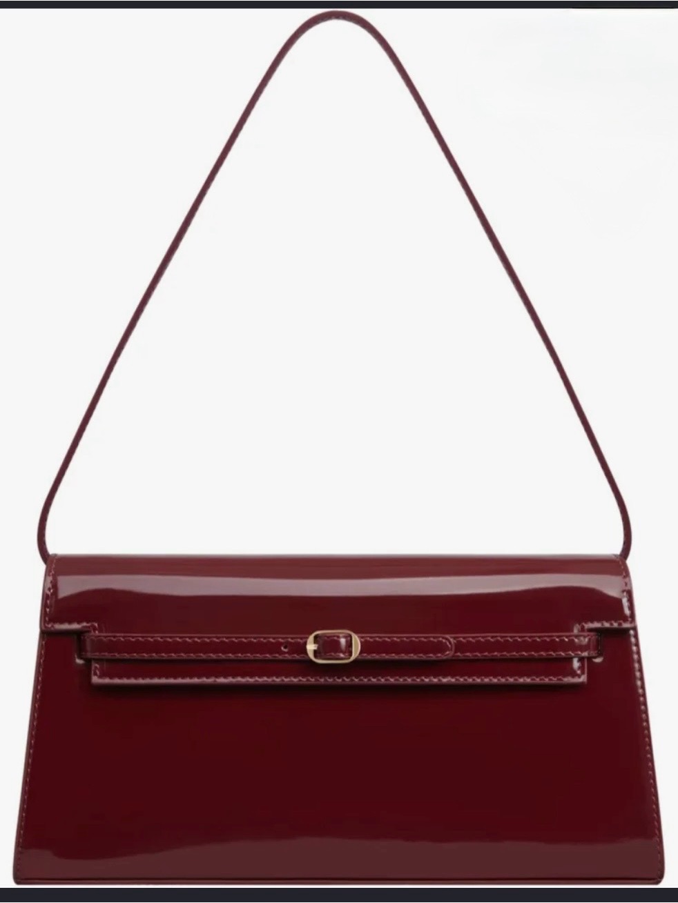 Verafied Ny Patent Leather Shoulder Bag - Burgundy